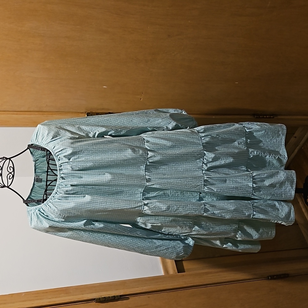 J Crew Gingham Tiered Dress